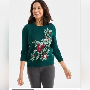 STYLE & CO WOMEN'S WHIMSY FLORAL HOLIDAY SWEATER NWT